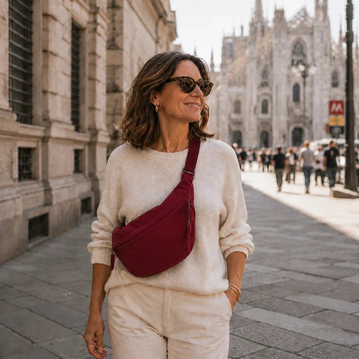 Bolso bandolera mujer en nylon con bolsillos y correa ajustable