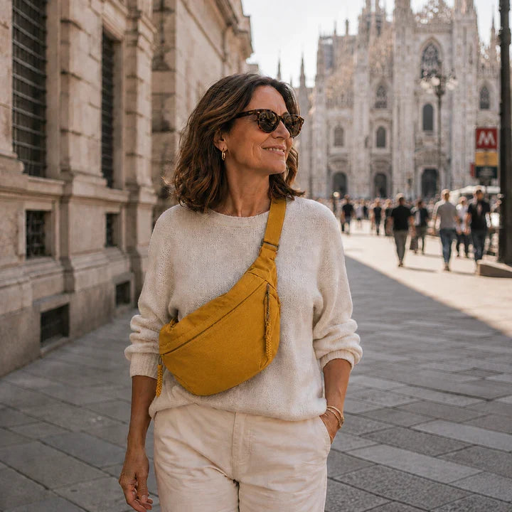 Bolso bandolera mujer en nylon con bolsillos y correa ajustable
