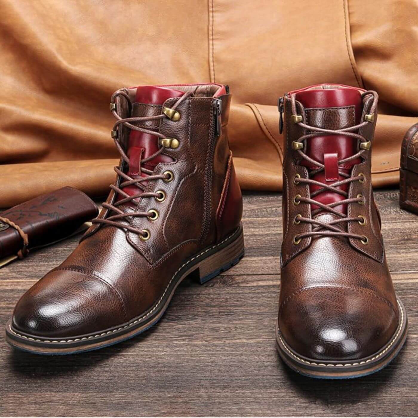 Botas hombre cuero elegante con cordones – botines formales cómodos versátiles