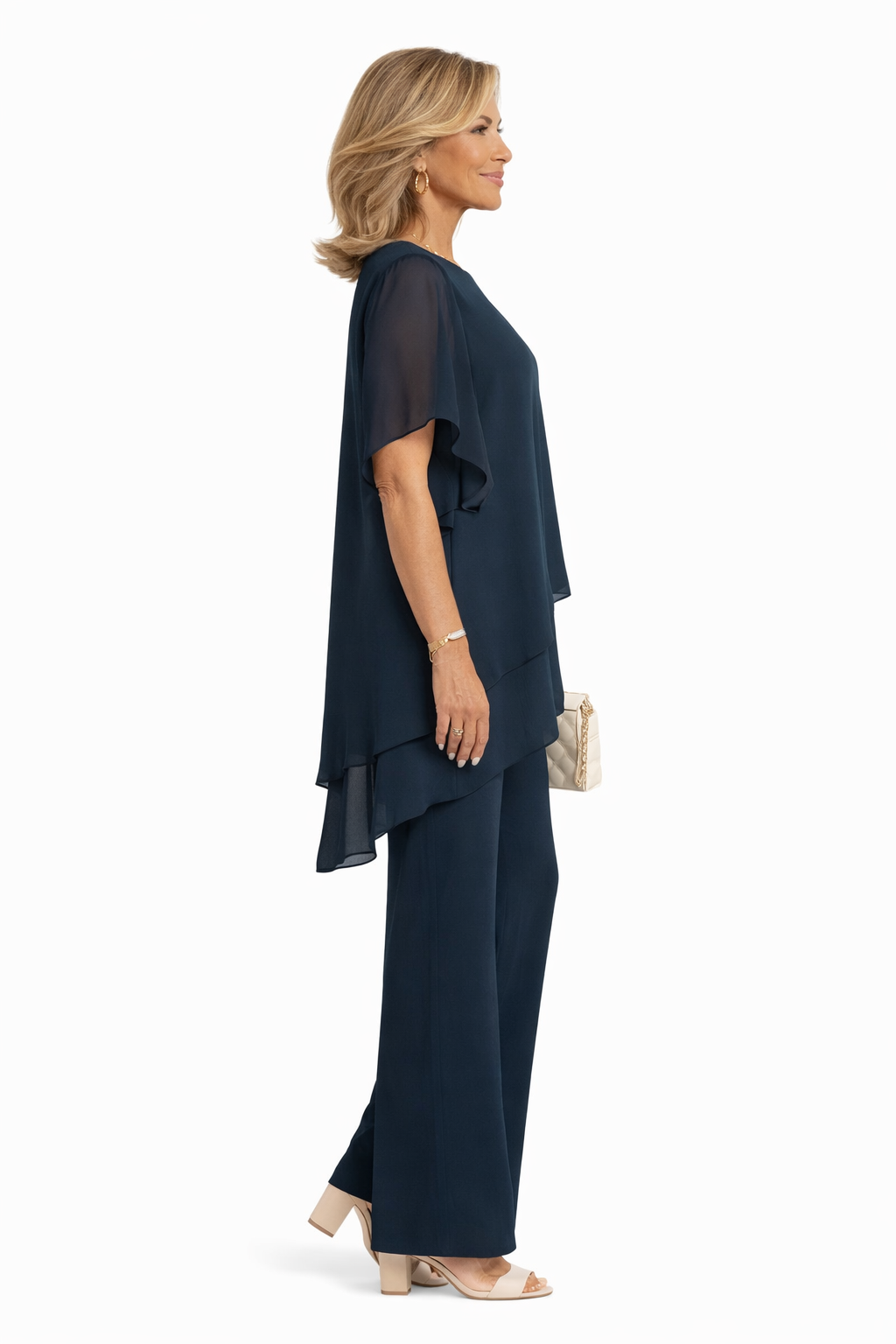 Conjunto Elegante de Dos Piezas Mujer – Corte Fluido con Pantalón Ancho