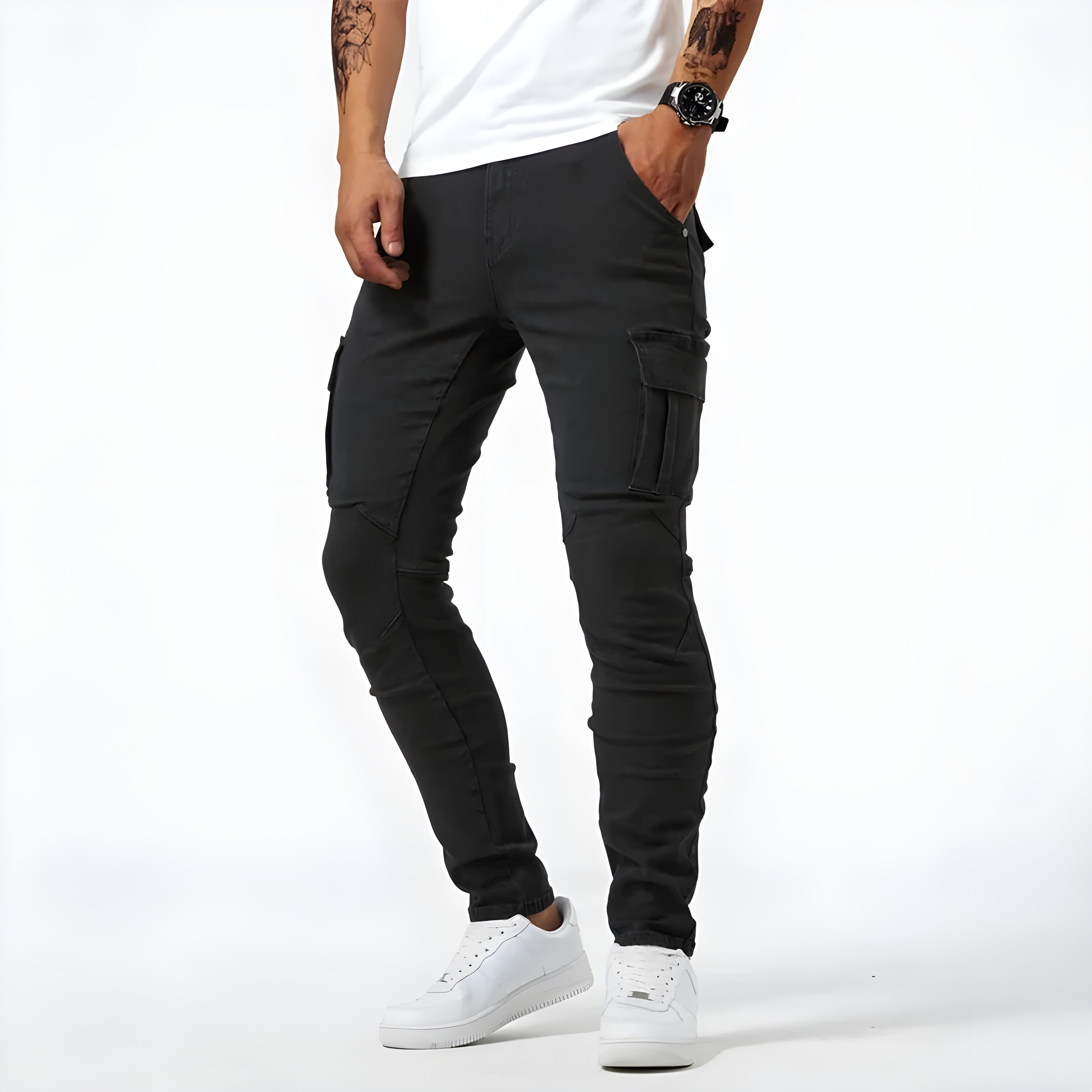 Pantalón cargo hombre elástico cómodo – estilo urbano funcional para uso diario