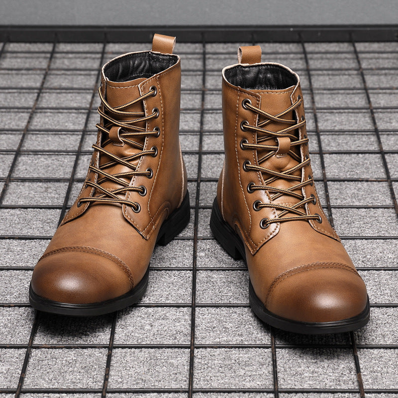 Botas hombre estilo cuero casual con cordones – botines urbanos cómodos resistentes