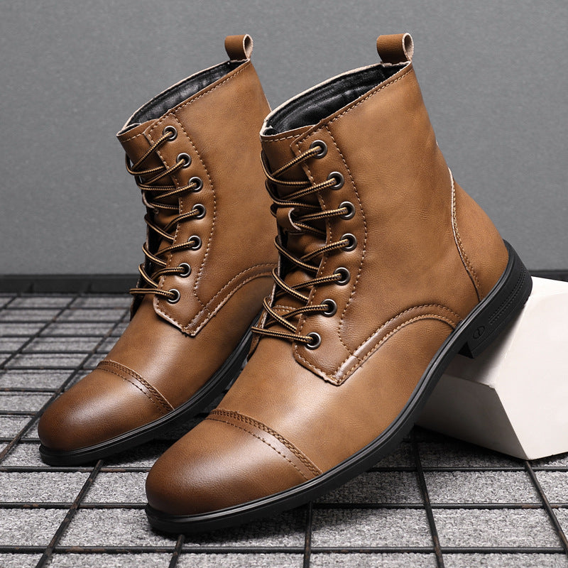 Botas hombre estilo cuero casual con cordones – botines urbanos cómodos resistentes
