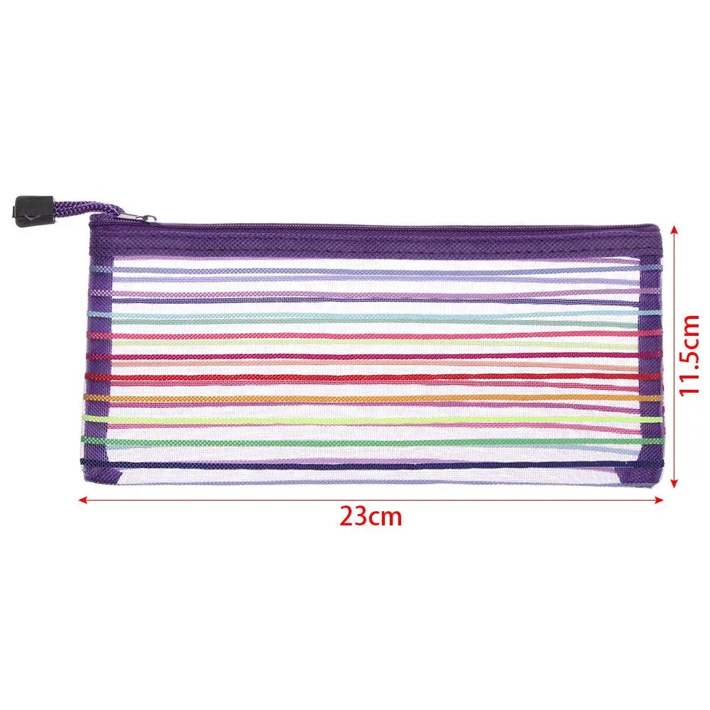 Estuche escolar grande de tela con 4 compartimentos y separador transparente