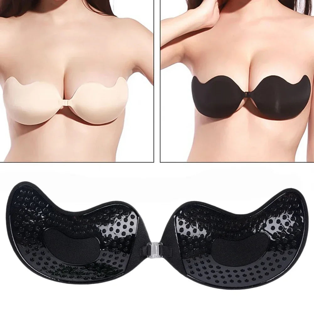 Sujetador adhesivo push up mujer sin tirantes para espalda descubierta