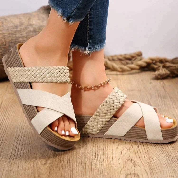 Sandalias Mujer Ortopédicas Con Tiras Cruzadas – Estilo Cómodo Para Uso Diario
