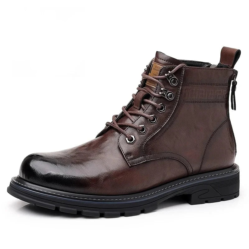 Botines hombre negocio con cordones acabado elegante – botas cómodas oficina