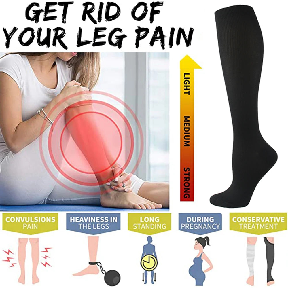 Calcetines de compresión unisex para deporte viaje y uso diario