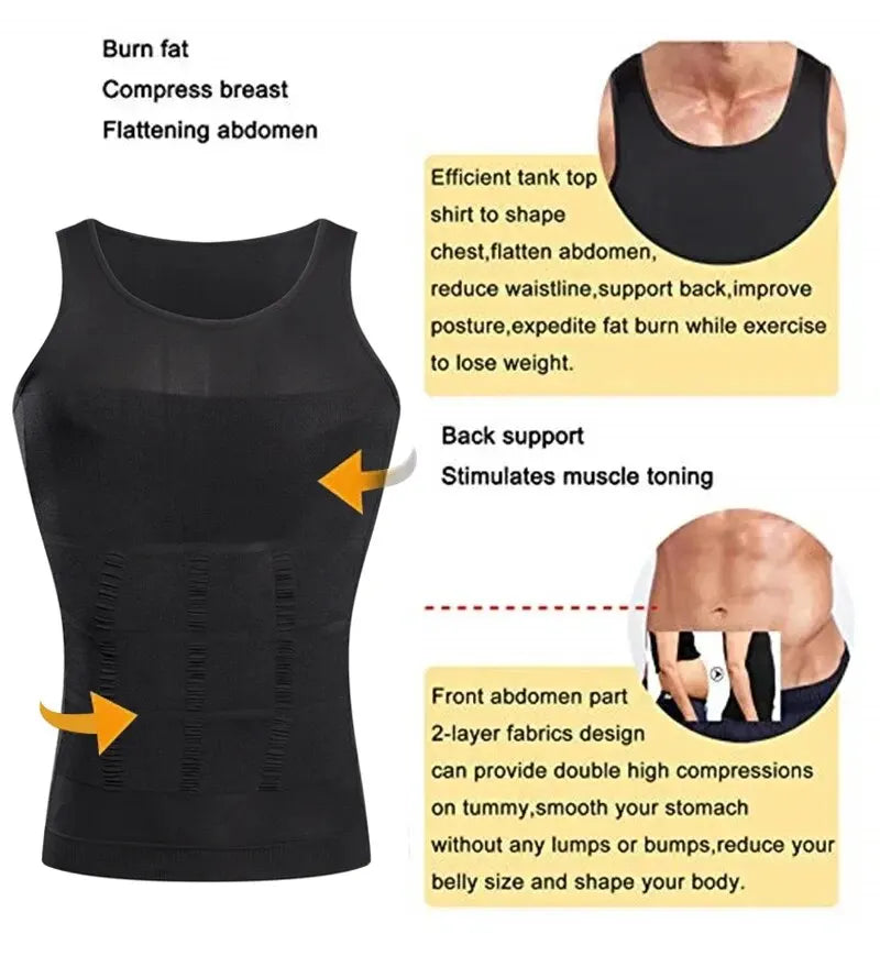 YBFDO-Maillot de compression amincissant pour hommes, sous-vêtement sans couture, entraîneur de taille, haut précieux, contrôle du ventre, vêtements en saillie pour la perte de poids