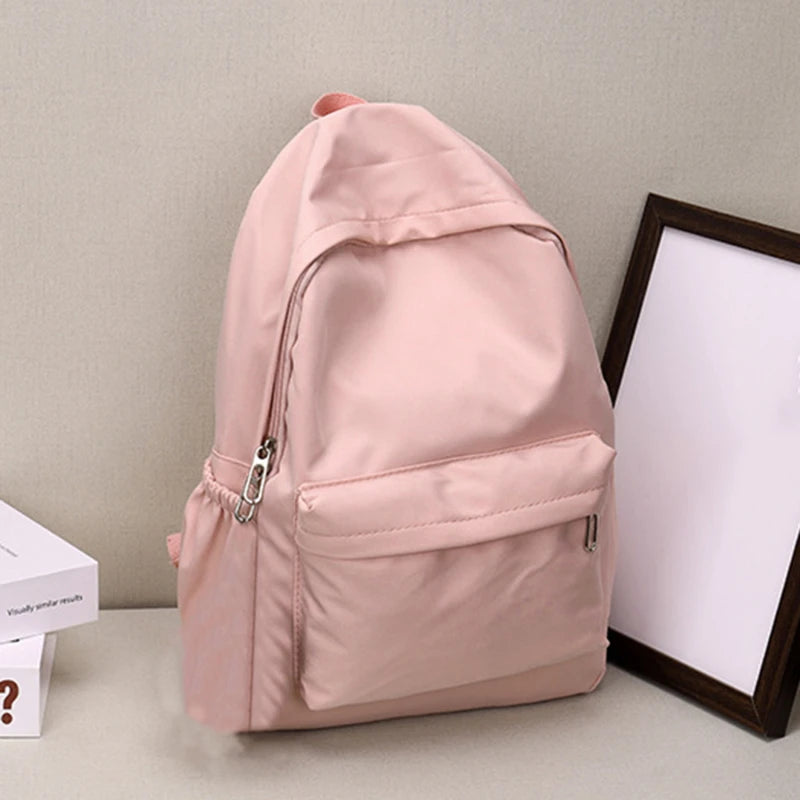 Mochila mujer escolar de nylon impermeable con gran capacidad