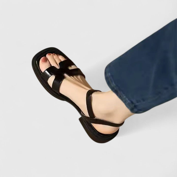 Sandalias ortopédicas mujer con correa de tobillo y tacón bajo – estilo cómodo verano