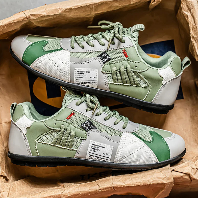 Zapatillas retro para hombre con cordones y paneles en contraste