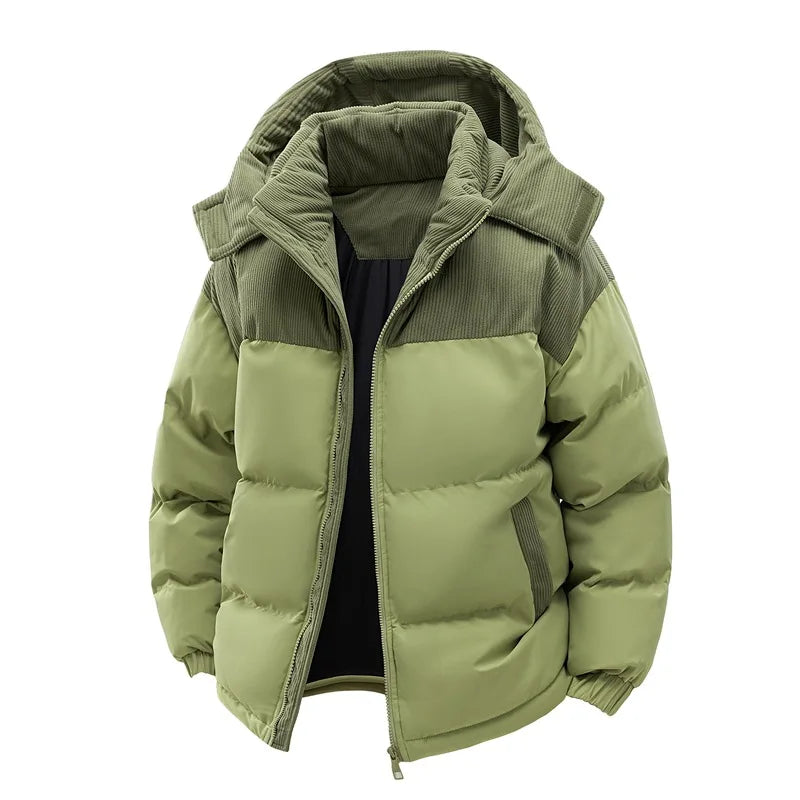 Chaqueta acolchada para hombre con capucha y cremallera