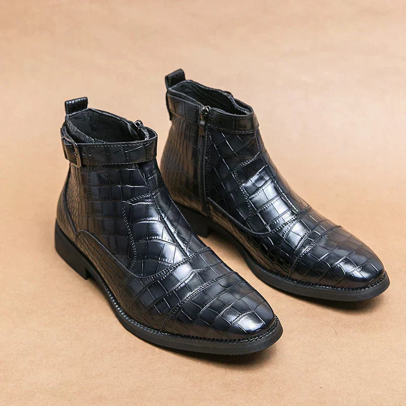 Botines hombre con hebilla cuero elegante – botas modernas cómodas versátiles
