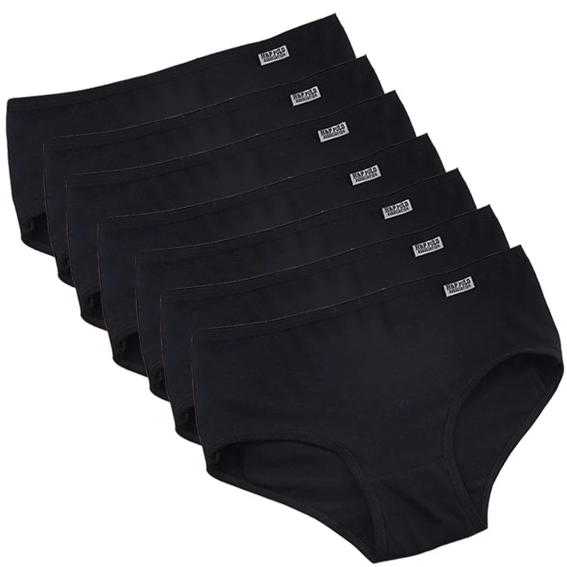 Pack 7 bragas mujer algodón elástico de talle medio