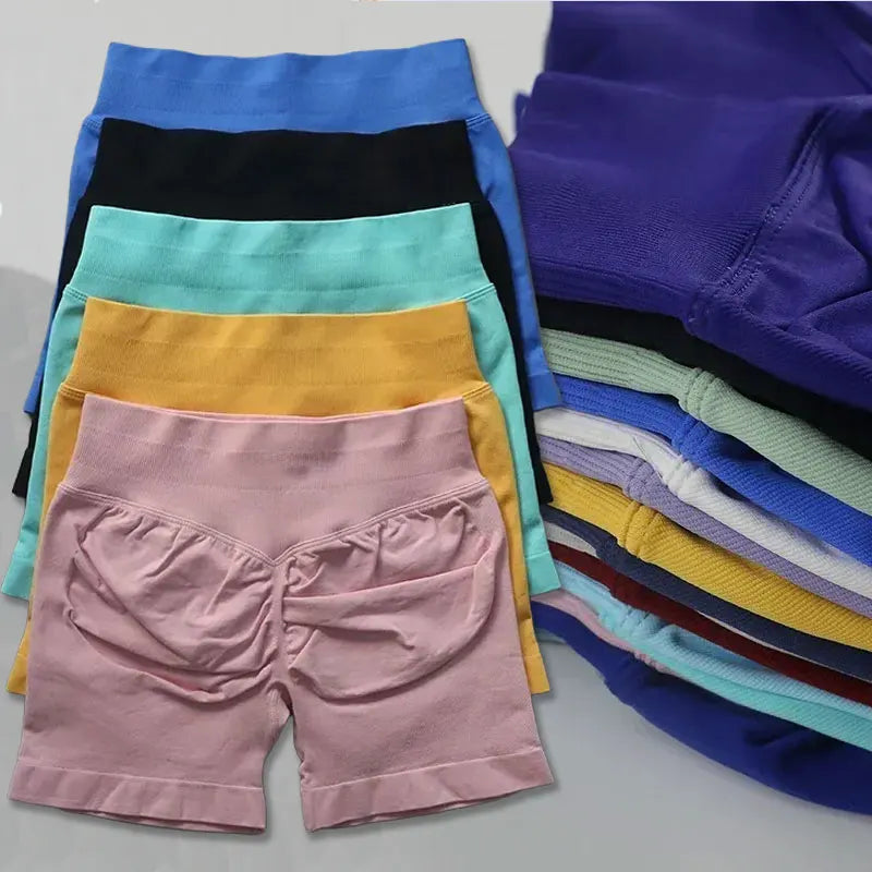 Shorts de sport ajustés | Short de sport pour femmes, 4.5 pouces, pour gymnastique, Yoga, course à pied, exercice, tricot de qualité, respirant, sans couture, vêtements de mise en forme