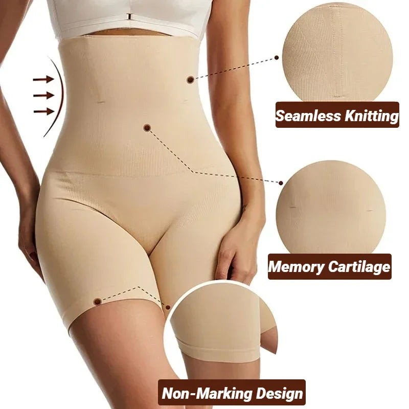 Faja short mujer sin costuras de cintura alta control abdomen