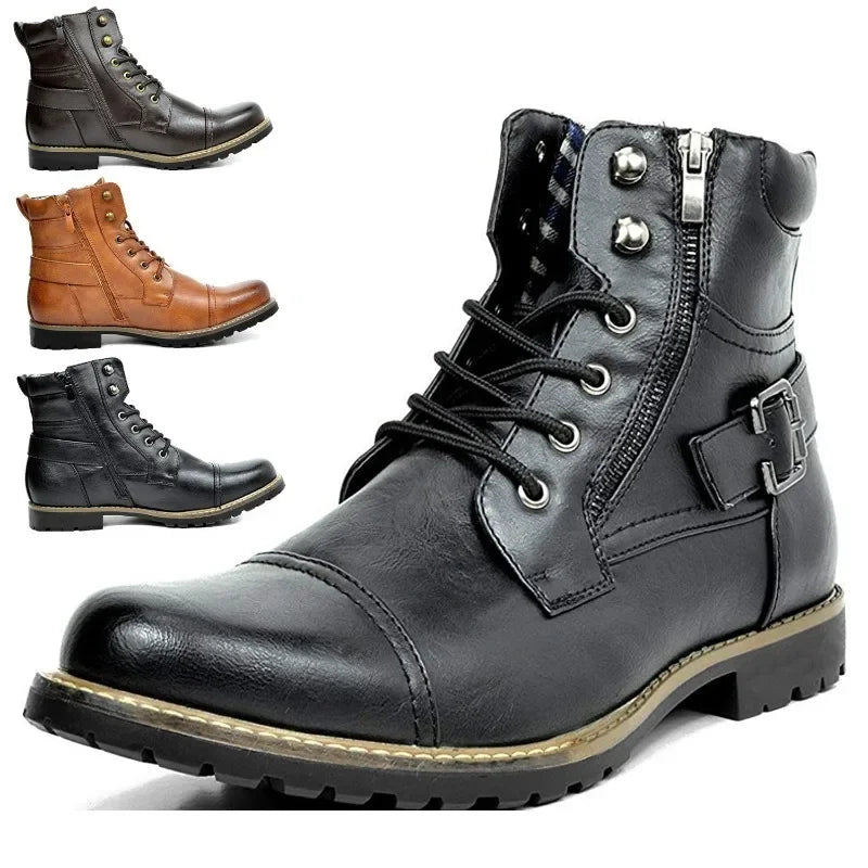Botas hombre con cordones cuero resistente – botines cómodos estilo urbano