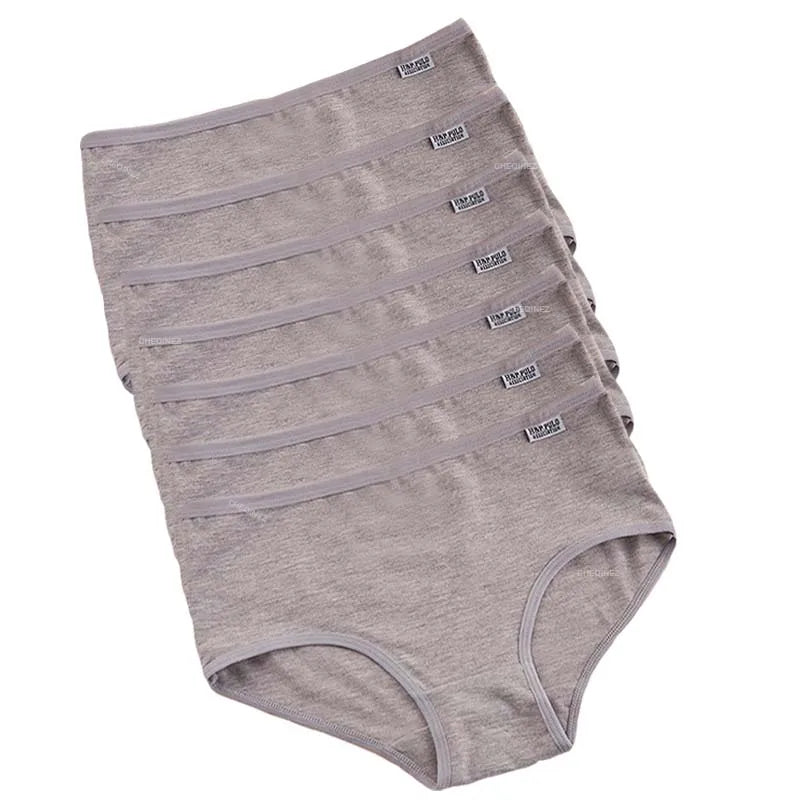 Pack 7 bragas mujer algodón elástico de talle medio