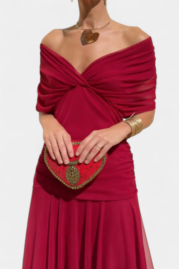 Vestido Largo Mujer Elegante Fluido – Escote V y Diseño Sofisticado