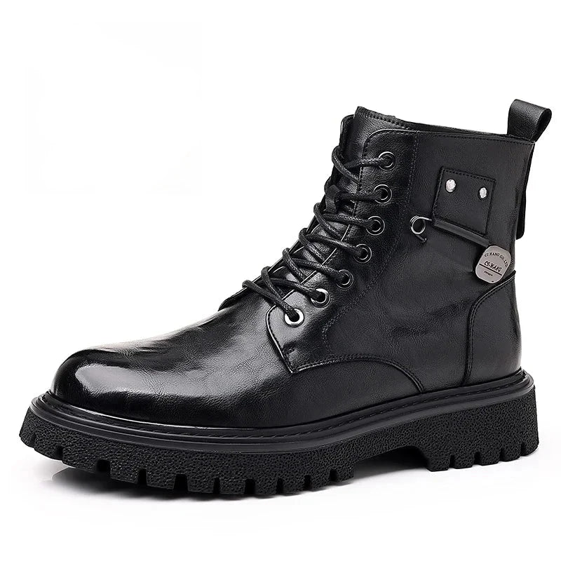 Botines hombre negocio con cordones acabado elegante – botas cómodas oficina