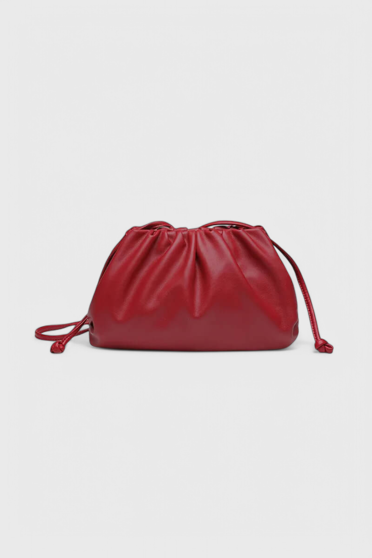 Bolso cruzado mujer burdeos elegante – bolso compacto cuero vegano tipo pouch