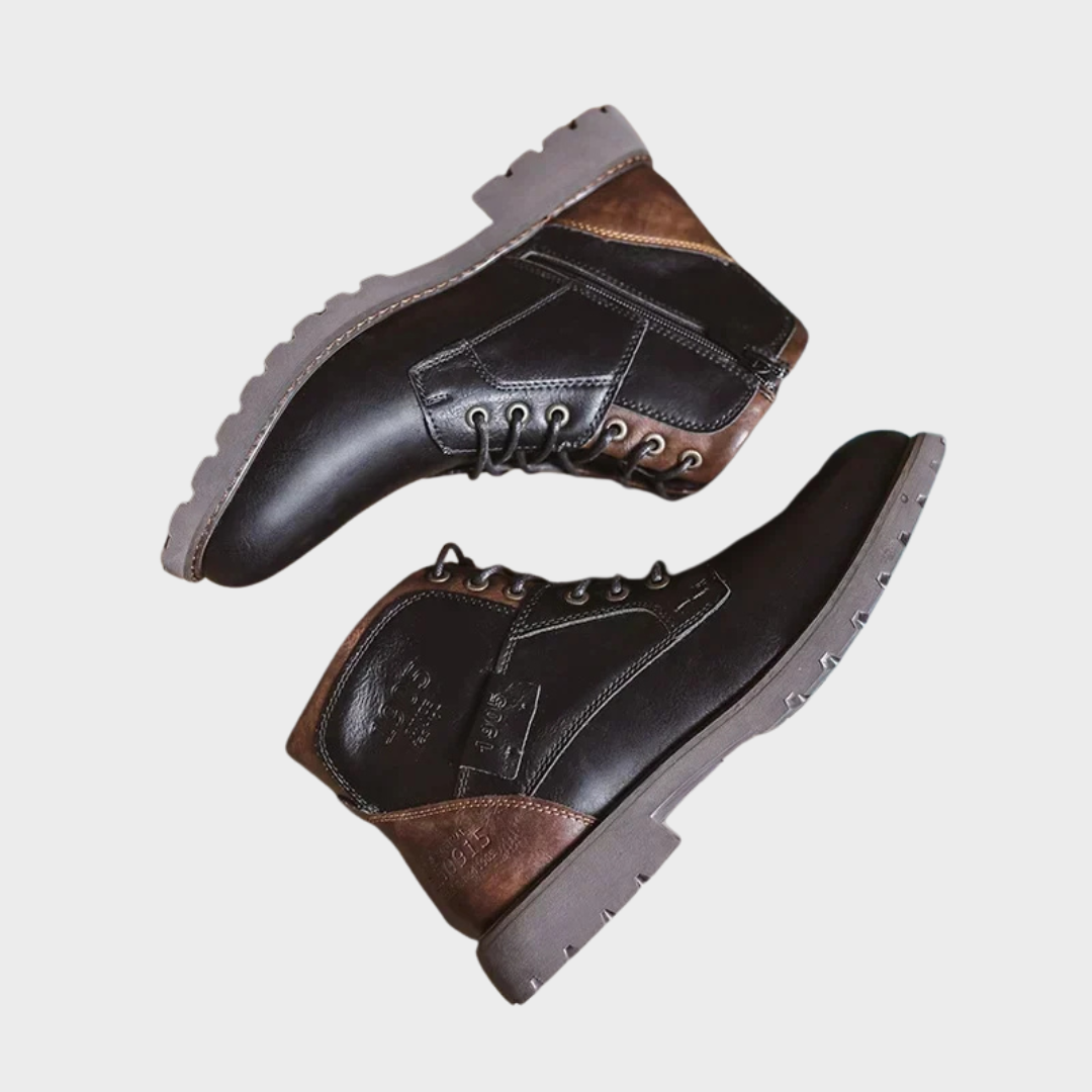 Botines hombre cuero sintético con cordones – botas cómodas estilo urbano
