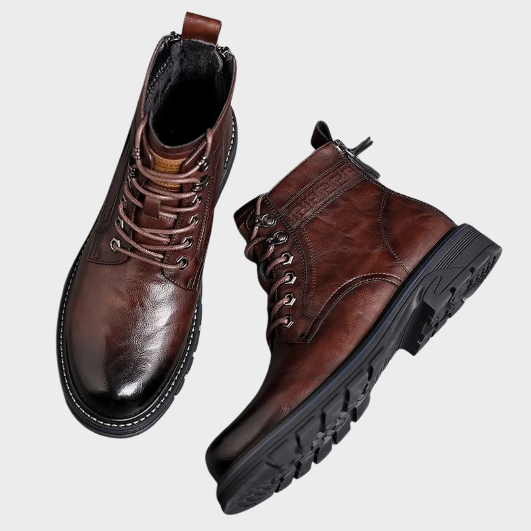 Botines hombre negocio con cordones acabado elegante – botas cómodas oficina