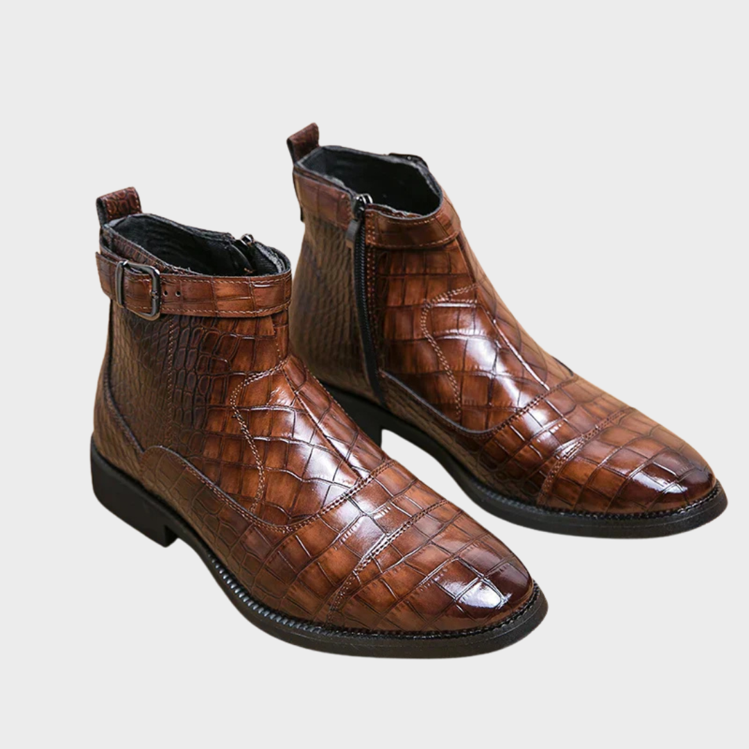 Botines hombre con hebilla cuero elegante – botas modernas cómodas versátiles