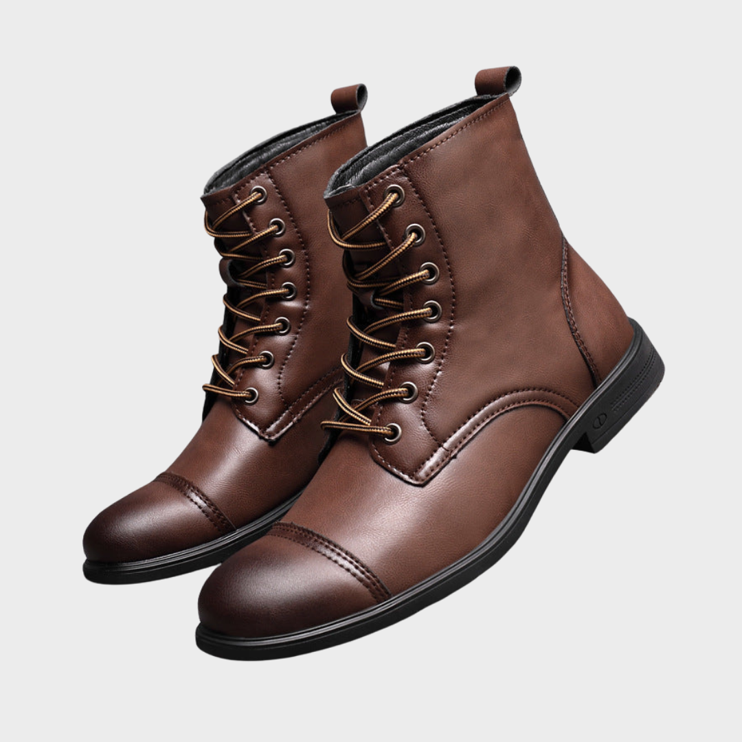 Botas hombre estilo cuero casual con cordones – botines urbanos cómodos resistentes