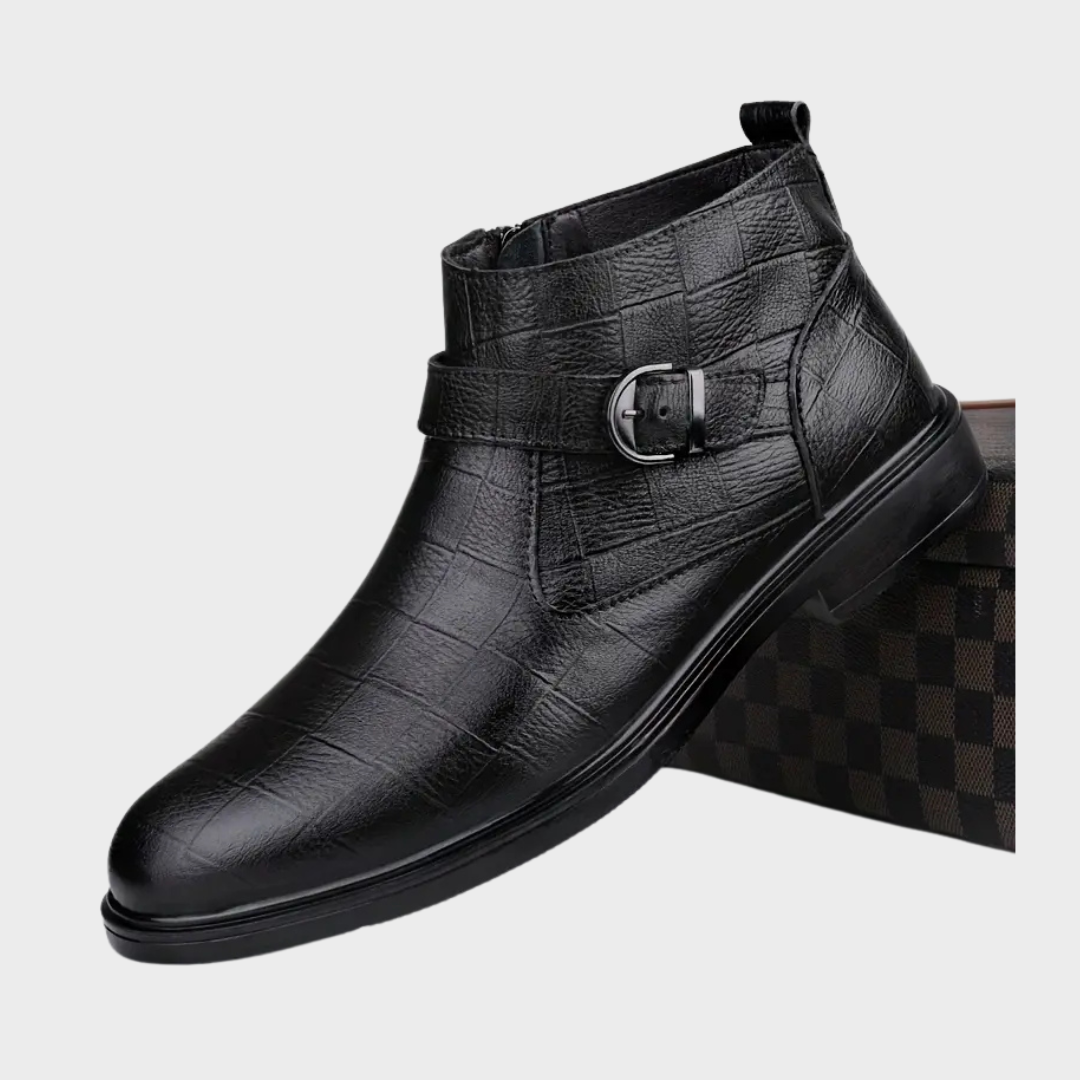 Botines hombre cuero elegantes con cremallera – botas casual cómodas tobillo