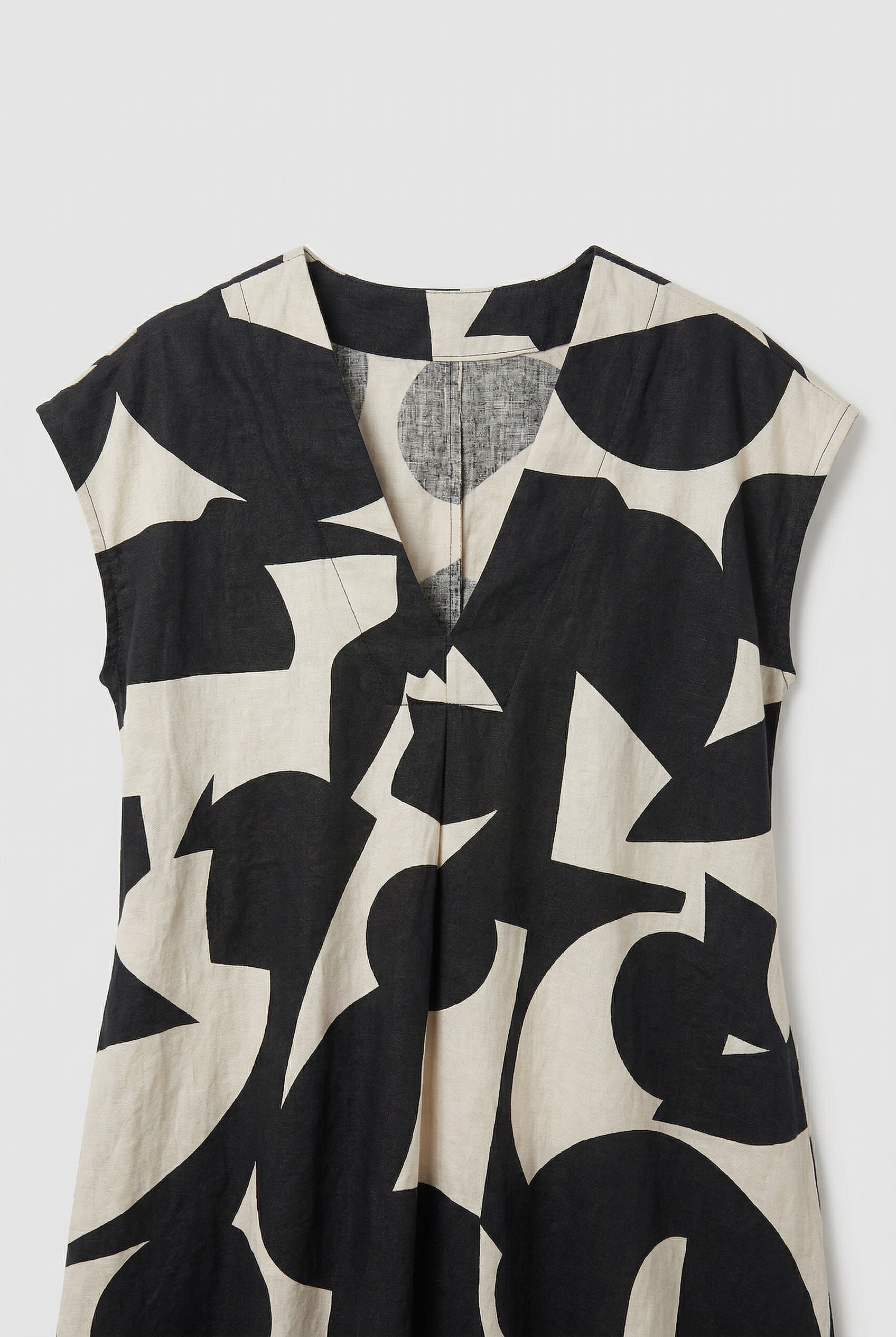 Vestido largo para mujer con estampado abstracto y escote en V