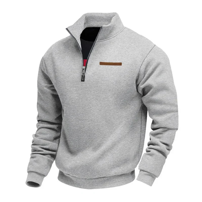 Suéter hombre felpa con cremallera – estilo casual cómodo cálido diario