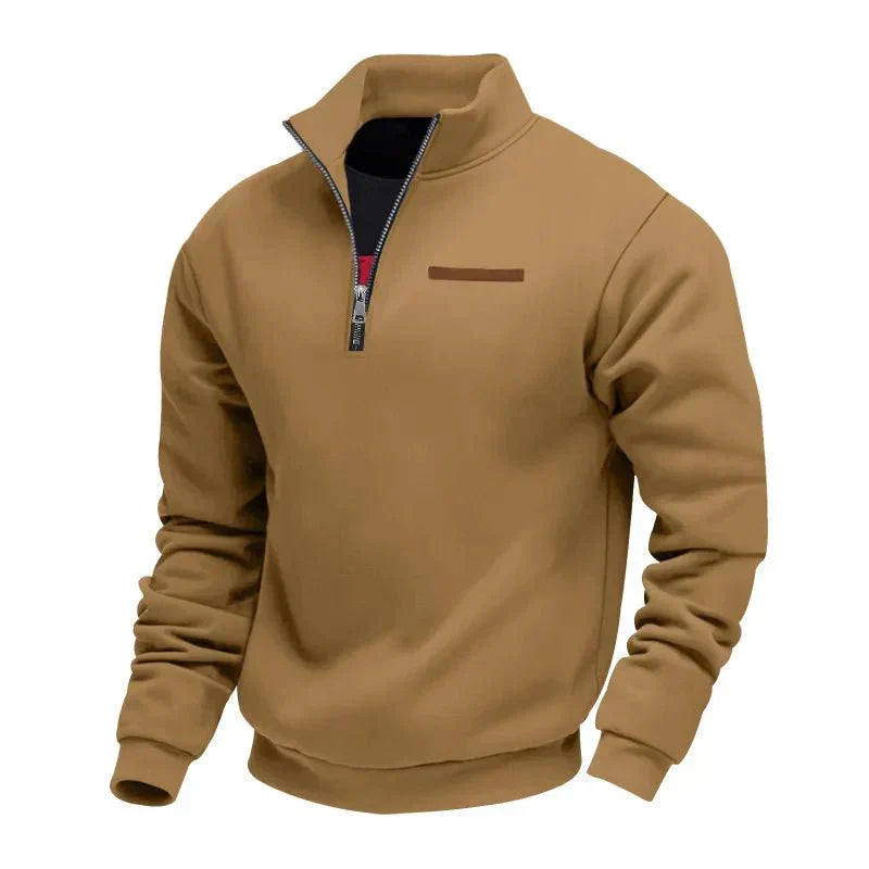 Suéter hombre felpa con cremallera – estilo casual cómodo cálido diario
