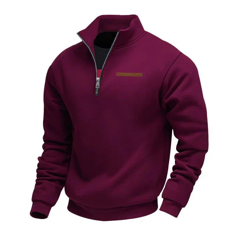 Sudadera hombre felpa cálida con cremallera – estilo casual cómodo diario