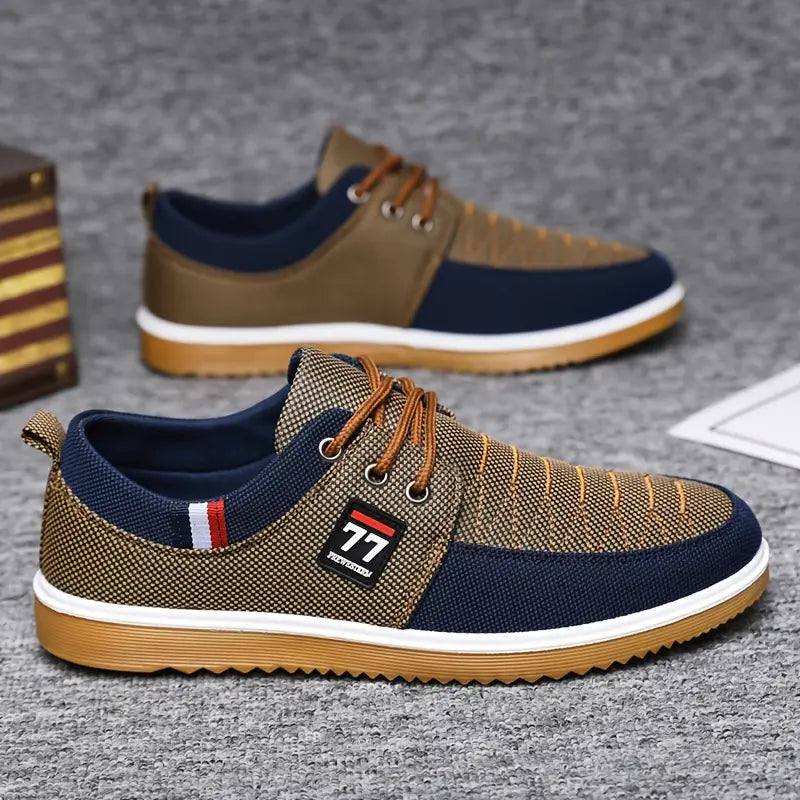 Zapatos hombre de lona con cordones y suela cómoda
