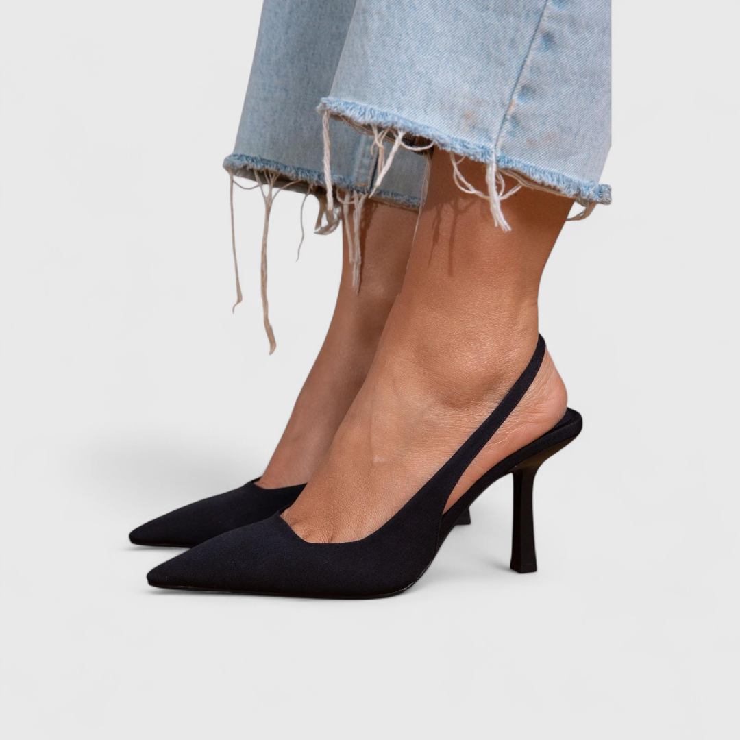 Tacones slingback mujer ante puntera fina tacón kitten elegante oficina casual