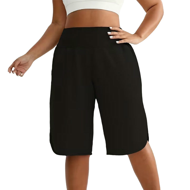 Pantalones cortos mujer de talle alto con largo a la rodilla