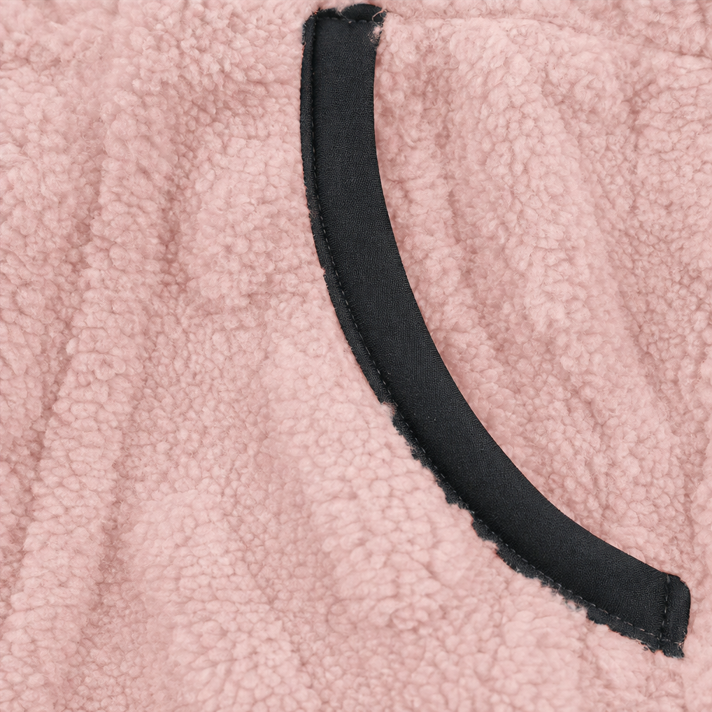 Sudadera polar con media cremallera y bolsillo para mujer