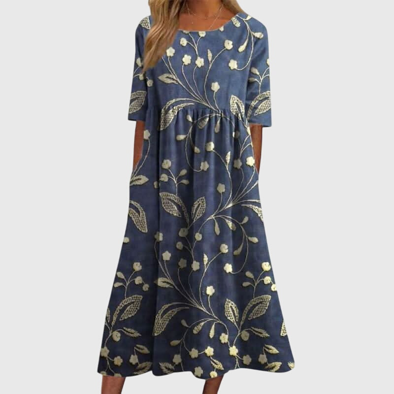 Vestido Midi Floral Mujer – Corte Suelto Elegante y Cómodo