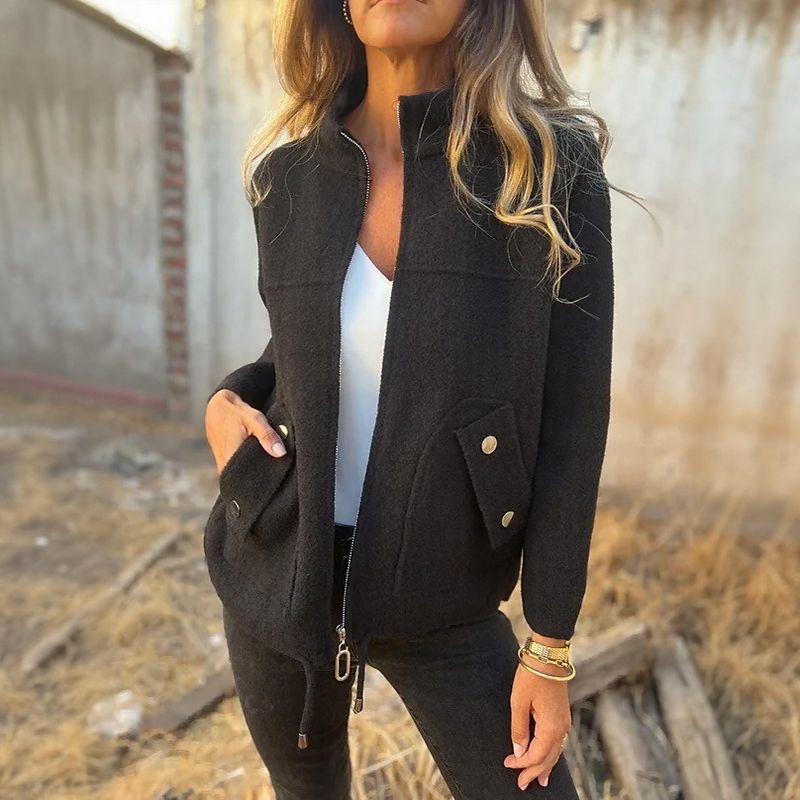 Chaqueta mujer con cremallera y cuello alto