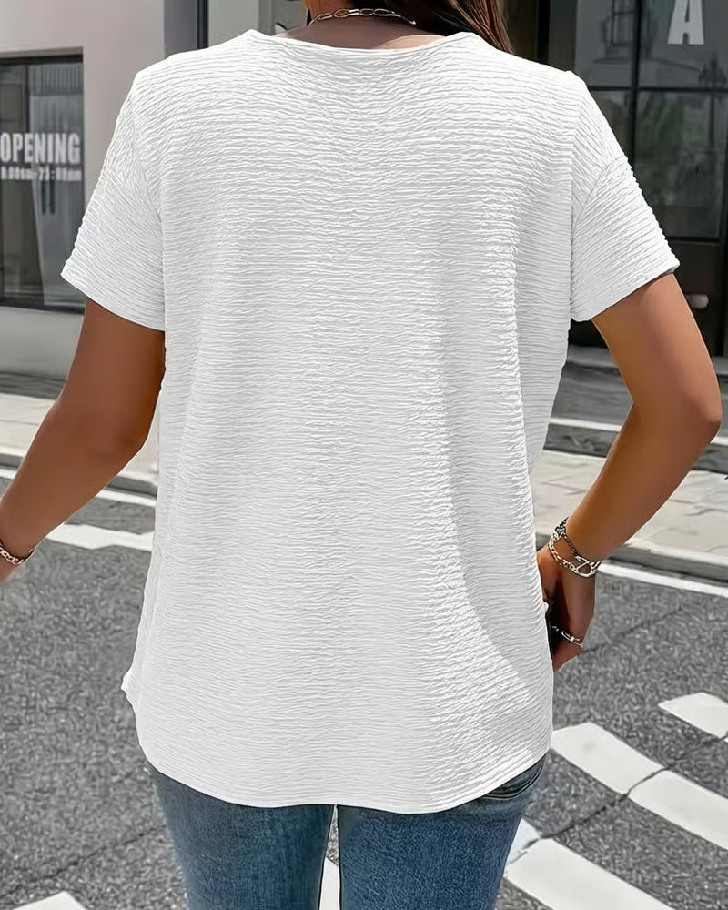 Vestido mujer algodón cuello V fluido – casual verano elegante