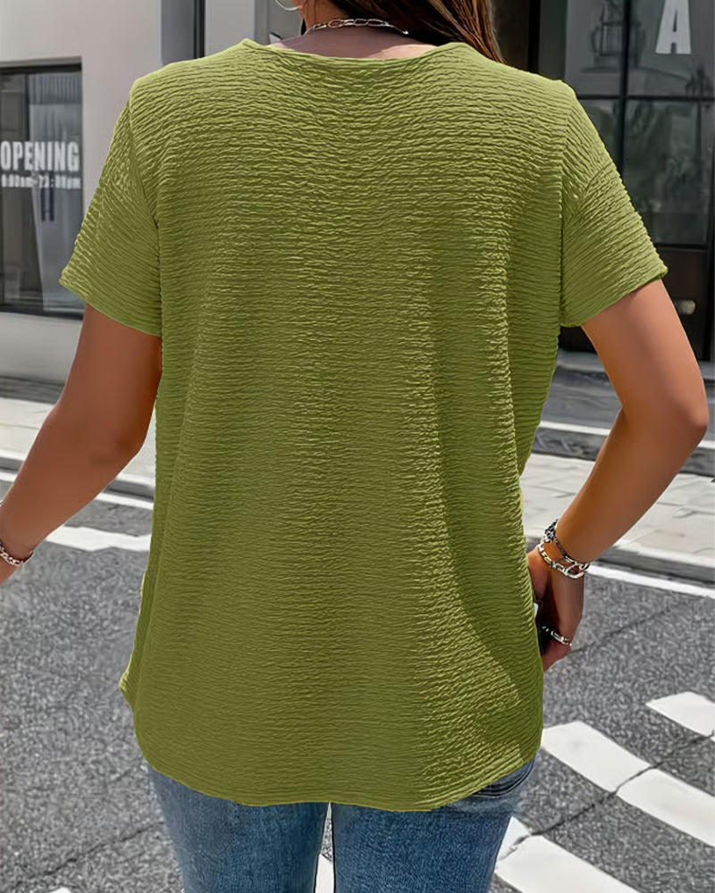 Vestido mujer algodón cuello V fluido – casual verano elegante