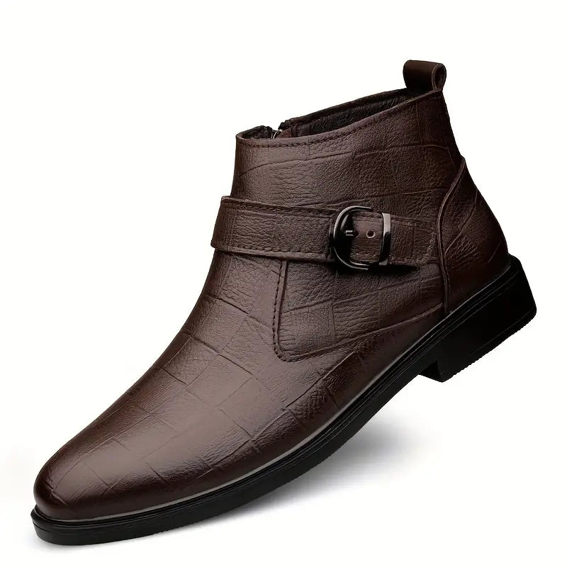 Botines hombre cuero elegantes con cremallera – botas casual cómodas tobillo