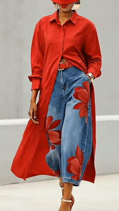 Vestido Camisa Midi de Algodón y Lino – Estilo Elegante y Fluido