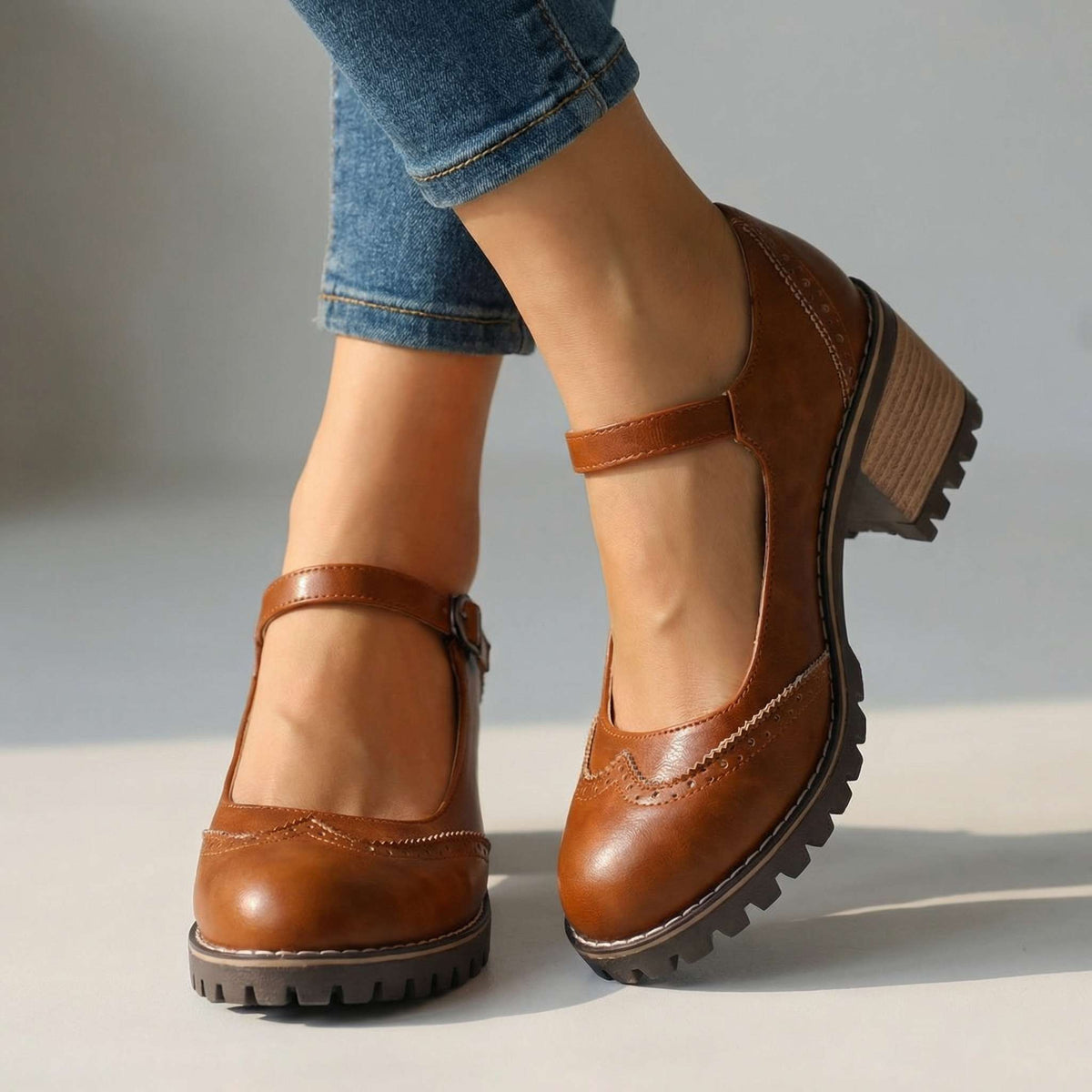 Zapatos Mary Jane mujer vintage con tira ajustable