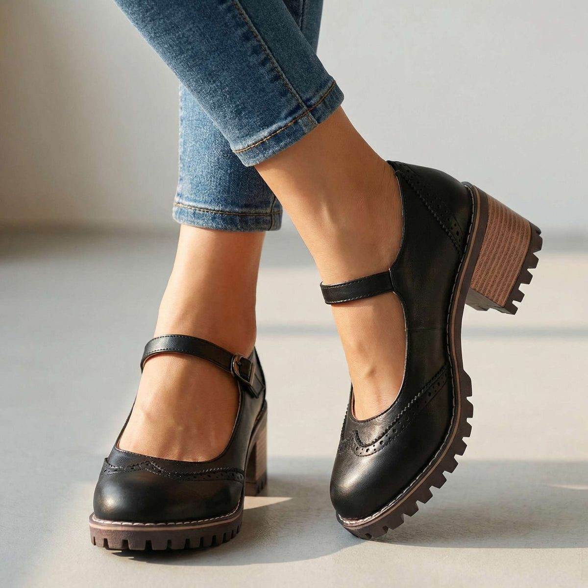 Zapatos Mary Jane mujer vintage con tira ajustable