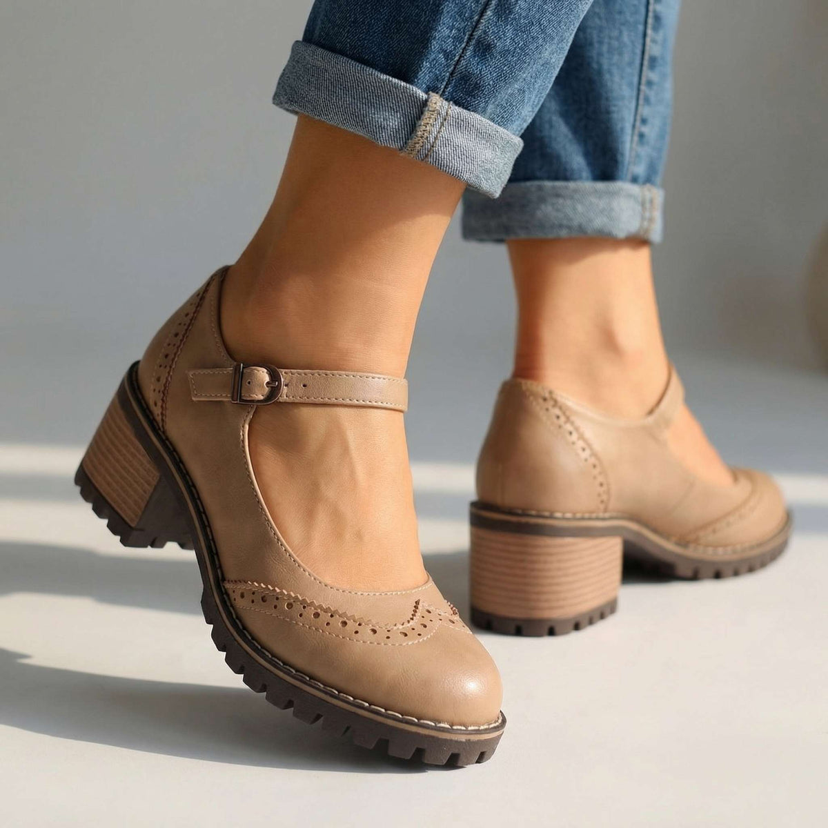 Zapatos Mary Jane mujer vintage con tira ajustable