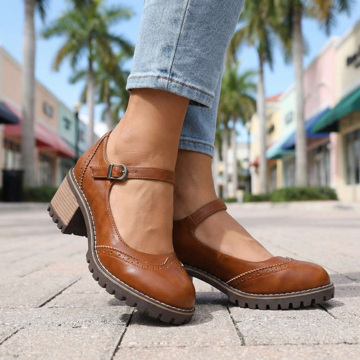 Zapatos Mary Jane mujer vintage con tira ajustable