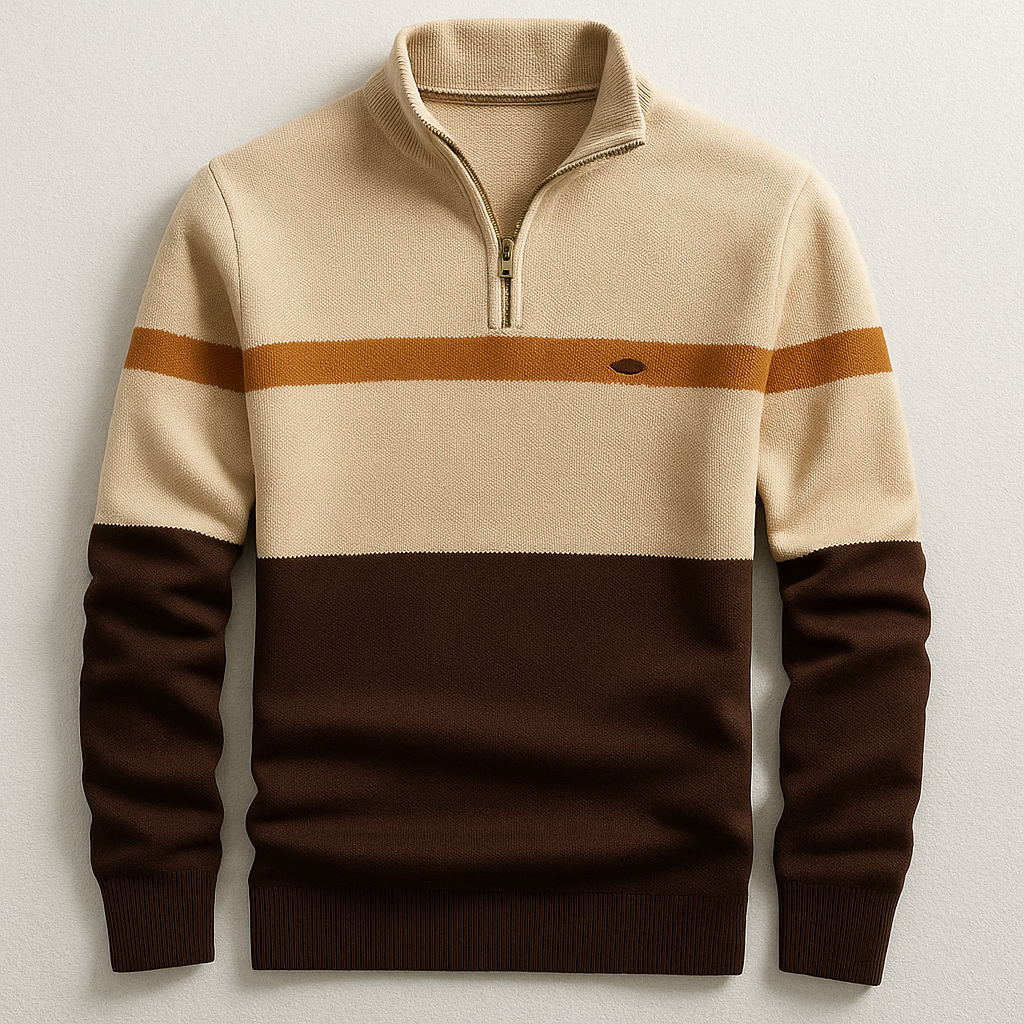 Jersey hombre con cremallera media tejido ligero – estilo moderno versátil